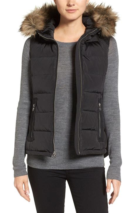 women's michael kors puffer vest|Michael Kors hooded puffer vest.